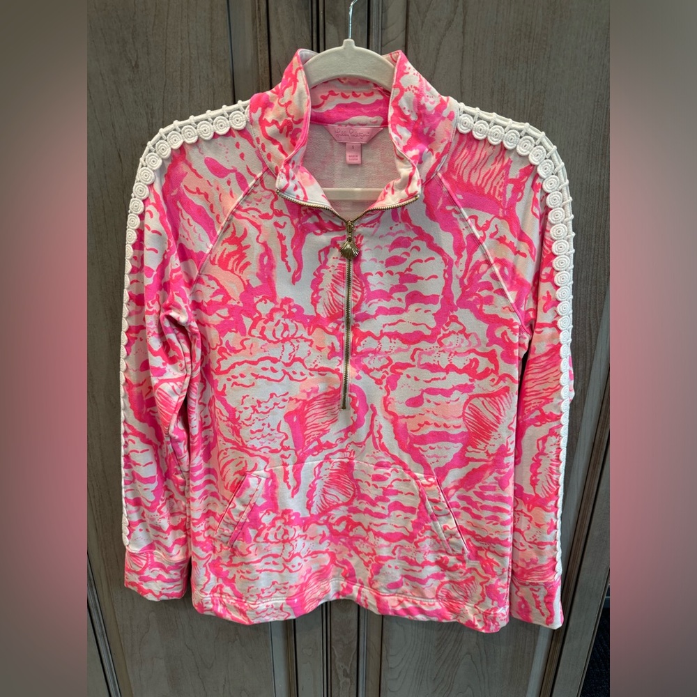 Lilly Pulitzer Jacket Pink W/Shell Pattern Size S